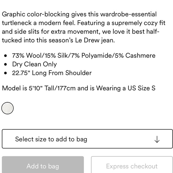 NWOT FRAME Color block turtleneck sweater - Picture 6 of 7